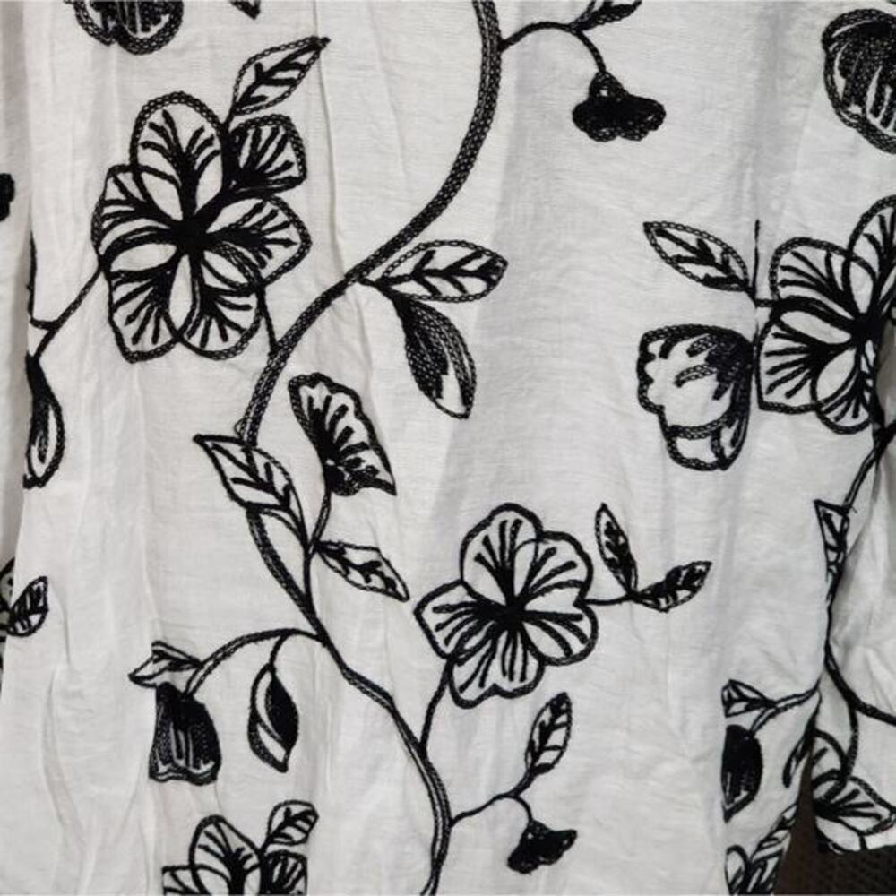Anthropologie x Kindred embroidered black white blouse Tunic plus size 3X new - Picture 4 of 8